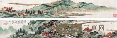 申石伽 1949年作 苍江千里图 手卷 9.5×114.5cm